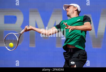 München, Deutschland. April 2021. Tennis: ATP Tour, Singles, Männer, 2. Runde. Millman (Australien) - Pella (Argentinien). John Millman in Aktion. Quelle: Sven Hoppe/dpa/Alamy Live News Stockfoto