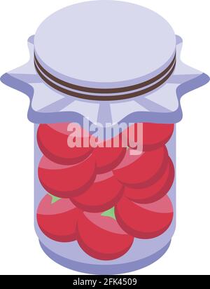 Eingelegtes Symbol für Gartentomaten. Isometrisches Vektor-Symbol für eingelegte Gartentomaten für Webdesign isoliert auf weißem Hintergrund Stock Vektor