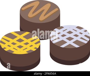 Weihnachts-Süßigkeiten-Kuchen-Ikone. Isometrisch von Weihnachten Süßigkeiten Kuchen Vektor-Symbol für Web-Design isoliert auf weißem Hintergrund Stock Vektor
