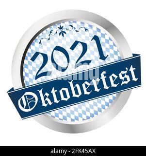 vektor der Taste für das deutsche Oktoberfest 2021 in München Stock Vektor