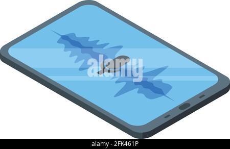 Symbol für die Spracherkennung auf dem Tablet. Isometrisches Vektor-Symbol für die Tablet-Spracherkennung für das Web-Design, isoliert auf weißem Hintergrund Stock Vektor