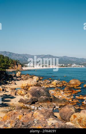 Meerblick vom Igari Anchor Observatory in Pohang, Korea Stockfoto