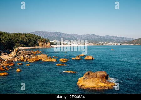 Meerblick vom Igari Anchor Observatory in Pohang, Korea Stockfoto