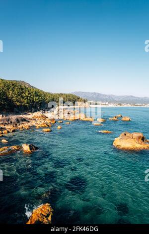 Meerblick vom Igari Anchor Observatory in Pohang, Korea Stockfoto