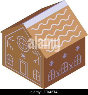 Weihnachten Lebkuchenhaus Ikone. Isometrisch von Xmas Lebkuchen Haus Vektor-Symbol für Web-Design isoliert auf weißem Hintergrund Stock Vektor