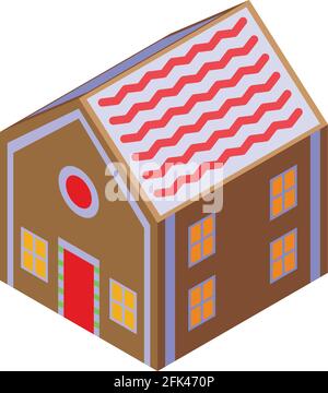 Symbol für das Cookie-Lebkuchenhaus. Isometrisch von Cookie Lebkuchen Haus Vektor-Symbol für Web-Design isoliert auf weißem Hintergrund Stock Vektor