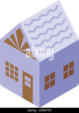Kuchen Lebkuchenhaus Ikone. Isometrisch von Kuchen Lebkuchen Haus Vektor-Symbol für Web-Design isoliert auf weißem Hintergrund Stock Vektor