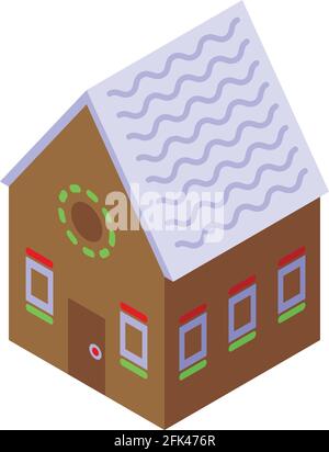 Ikone des hausgemachten Lebkuchenhauses. Isometrisch von hausgemachten Lebkuchen Haus Vektor-Symbol für Web-Design isoliert auf weißem Hintergrund Stock Vektor