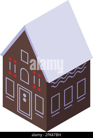 Symbol für das gebackene Lebkuchenhaus. Isometrisch von gebackenen Lebkuchenhaus Vektor-Symbol für Web-Design isoliert auf weißem Hintergrund Stock Vektor