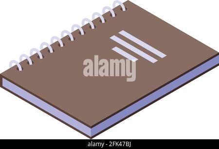 Papiersymbol für das Notizbuch. Isometrisches Vektor-Symbol für Notizbuch-Papier für Webdesign auf weißem Hintergrund isoliert Stock Vektor