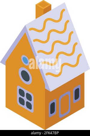 Snack Lebkuchenhaus Ikone. Isometrisch von Snack Lebkuchen Haus Vektor-Symbol für Web-Design isoliert auf weißem Hintergrund Stock Vektor
