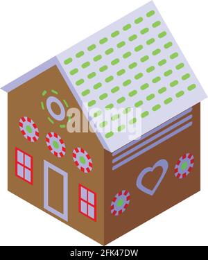Icing Lebkuchenhaus Ikone. Isometrisch von Icing Lebkuchen Haus Vektor-Symbol für Web-Design isoliert auf weißem Hintergrund Stock Vektor