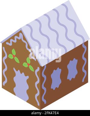 Symbol „Lebkuchenhaus behandeln“. Isometrisches Symbol für Leckerbissen-Haus-Vektor-Symbol für Web-Design auf weißem Hintergrund isoliert Stock Vektor