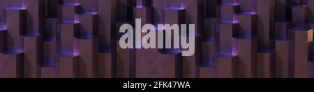 Lila Hexagon Muster Hintergrund. 3D-Rendering. Stockfoto