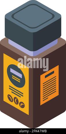 Symbol für Kaffeebecher. Isometrische von Kaffee Glas Vektor-Symbol für Web-Design isoliert auf weißem Hintergrund Stock Vektor