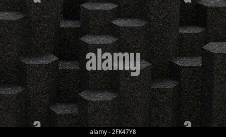 Asphalt Hexagon Muster Hintergrund. 3D-Rendering. Stockfoto