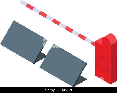 Symbol für Überquerung der Barriere. Isometrisches Vektor-Symbol für Crossing Barrier für Webdesign isoliert auf weißem Hintergrund Stock Vektor