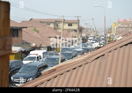 Ile-Ife City während der Installation von Oba Enitan Adeyeye Ogunwusi als 51. Ooni von Ife, Bundesstaat Osun, Nigeria. Stockfoto