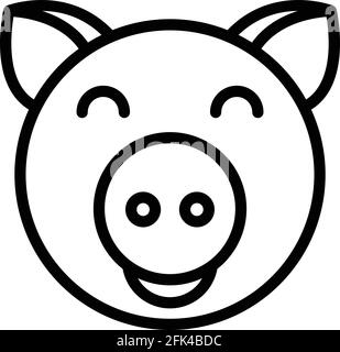 Symbol für das Ranch-Schwein. Outline Ranch Schwein Vektor-Symbol für Web-Design isoliert auf weißem Hintergrund Stock Vektor