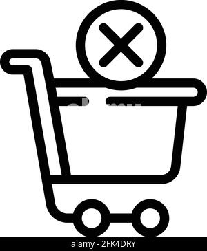 Symbol für die Stornierung der Zahlung durch den Warenkorb. Übersicht Warenkorb Zahlung Stornierung Vektor-Symbol für Web-Design auf weißem Hintergrund isoliert Stock Vektor