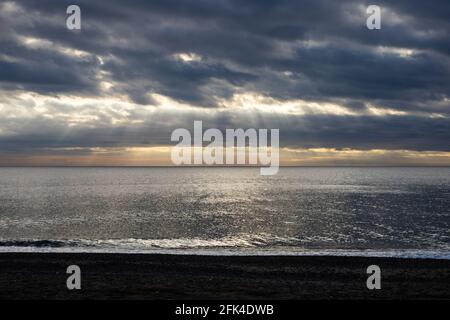 Lungomare di Savona in Italia dopo un temporale Stockfoto