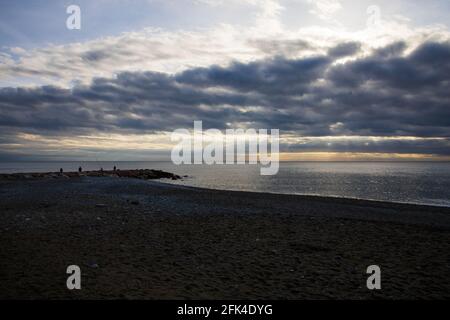 Lungomare di Savona in Italia dopo un temporale Stockfoto