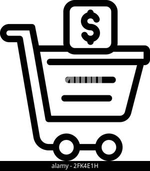 Symbol für die Stornierung von Einkaufszahlungen. Übersicht Shopping Zahlung Stornierung Vektor-Symbol für Web-Design isoliert auf weißem Hintergrund Stock Vektor