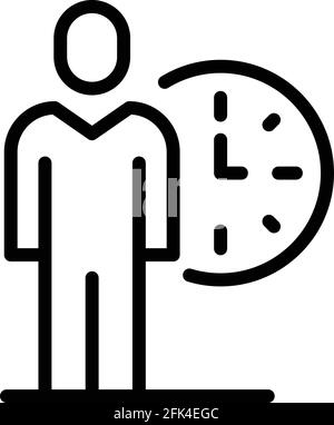 Symbol für die Tageszeit des Eilauftrags. Skizzieren Sie das Vektorsymbol für die Tageszeit des Stoßauftrags für das Web-Design auf weißem Hintergrund Stock Vektor