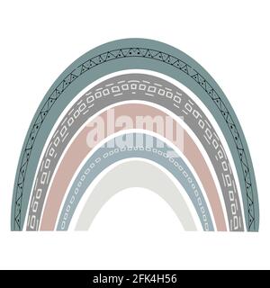 Skandinavisch niedlichen Regenbogen isoliert auf einem weißen Hintergrund. Kindliche Zeichnung für Kinderzimmer-Design. Handgezeichnete Abbildung mit Doodle. Skandinavisches Design. Stock Vektor