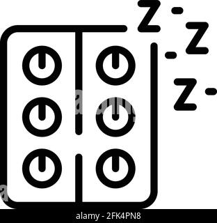 Symbol für Schlafmedizin. Skizzieren Sie das Vektor-Symbol für die Schlafmedizin für das Web-Design auf weißem Hintergrund isoliert Stock Vektor