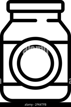 Wasabi-Glas-Ikone. Skizzieren Wasabi jar Vektor-Symbol für Web-Design isoliert auf weißem Hintergrund Stock Vektor