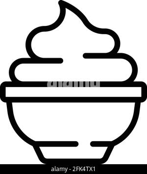 Wasabi-Creme-Ikone. Skizzieren Wasabi Creme Vektor-Symbol für Web-Design isoliert auf weißem Hintergrund Stock Vektor