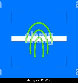 Fingerabdruck für biometrische Verifizierung Stock Vektor
