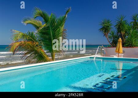 USA, Karibik, Westindien, Puerto Rico, Vieques Island, Bravo Strand, Pool Stockfoto