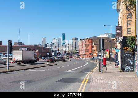 Blick auf die Skyline von Birmingham vom Digbeth Stockfoto