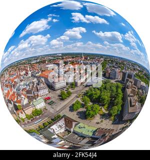 Blick auf die Innenstadt von Augsburg Stockfoto