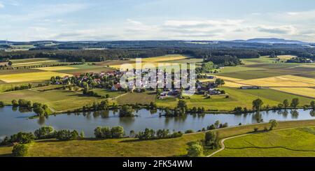 Blick auf Treudorf am Altmühlsee Stockfoto