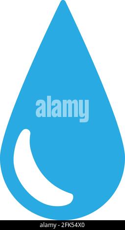 Einfaches Symbol für blaue Wassertropfen, flüssiges Wassertropfen mit Flare-Logo. Stock Vektor