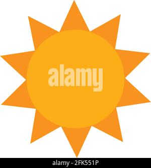 Einfache Sonne flach Vektor-Symbol isolierte Abbildung. Stock Vektor