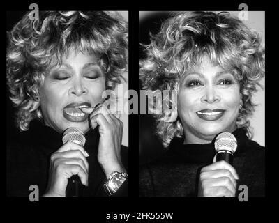 Tina Turner bei der Pressekonferenz zu Twenty Four Seven Album und Tour im Pavillion Gabriel, Paris, 27. Oktober 1999 Stockfoto