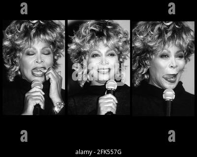 Tina Turner bei der Pressekonferenz zu Twenty Four Seven Album und Tour im Pavillion Gabriel, Paris, 27. Oktober 1999 Stockfoto