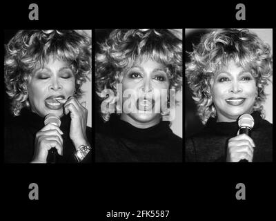 Tina Turner bei der Pressekonferenz zu Twenty Four Seven Album und Tour im Pavillion Gabriel, Paris, 27. Oktober 1999 Stockfoto