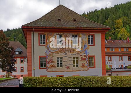 Amtsgericht Sankt Blasien, Sonnenuhr Stockfoto