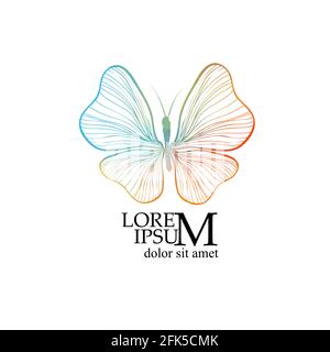 Ein Logo-Schmetterling aus den Linien. Vektorgrafik Stock Vektor