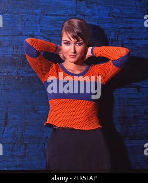 Maria Guzenina, derzeit Mitglied des finnischen Parlaments und Ex-veejay beim Musikfernsehen MTV in London in den 80er Jahren. Stockfoto