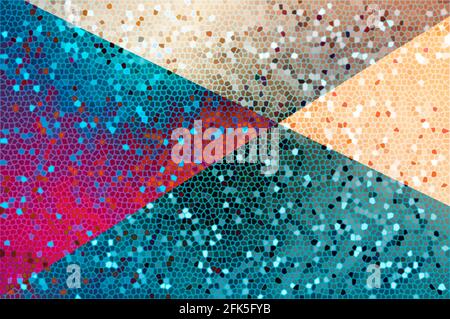3D-Bild. Farbiger Hintergrund. Abstraktion. Hintergrund aus Mosaik. Stockfoto