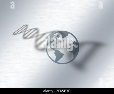 Genetische DNA der Welt. 3D-Rendering. Stockfoto