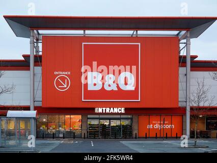 B&Q Stockport Store Front Stockfoto