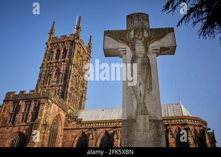 Wolverhampton Stadt, in den West Midlands Grade I aufgeführt St. Peter's Collegiate Church Stockfoto