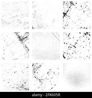 Quadratisches Overlay Grunge Texture Set Stock Vektor